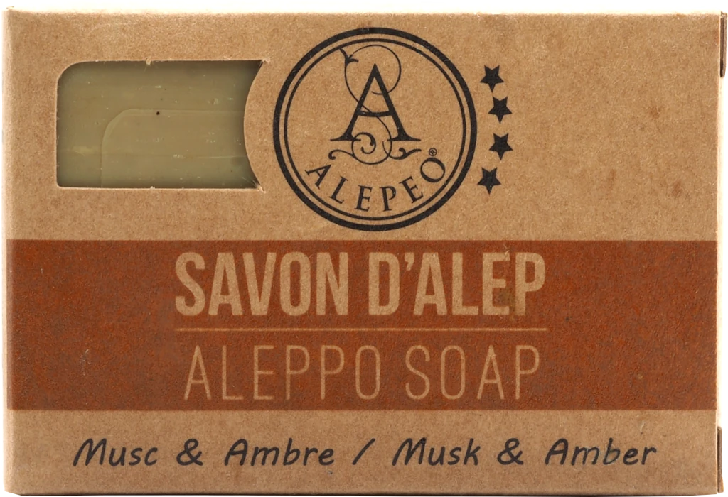 ALEPEO Aleppo Olive Oil Soap with Musk-Amber Scent
