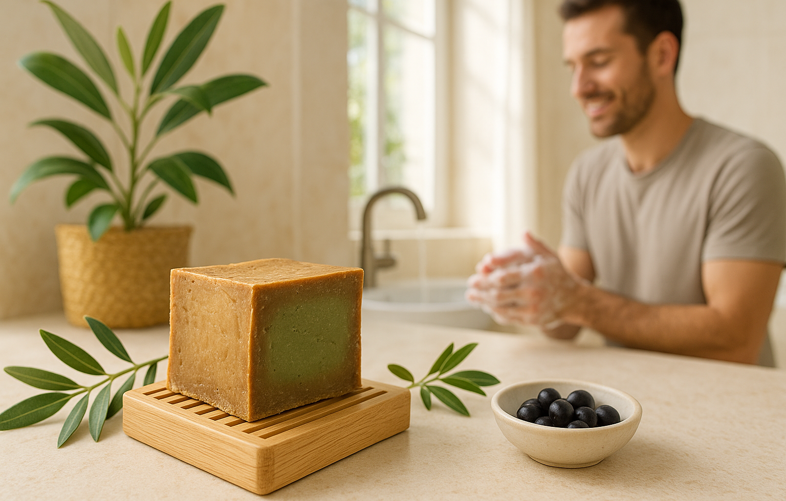 Jabón de Alepo para hombres: cuidado natural para rostro, barba y cuerpo