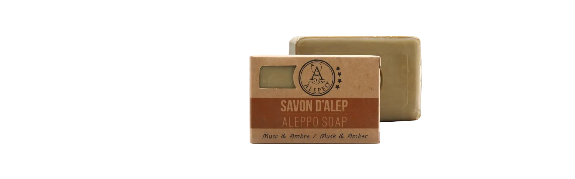 ALEPEO Aleppo olive oil soap with musk-amber fragrance